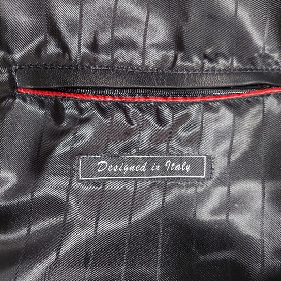 Marcello Sport Mens Black Lambskin Long Sleeve Full Zip Jacket Size XXL - Picture 12 of 14